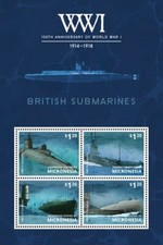 Micronesia 2014 - World War l Submarines - Sheet of 4 Stamps - Scott #1051 - MNH