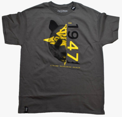 Lifted Research Group Mens LRG 47 Half Panda Charcoal Tee Shirt NWT Small