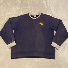 Vintage 90s Nike Sweater Men's Large Spellout Mini Swoosh Crewneck Made In USA