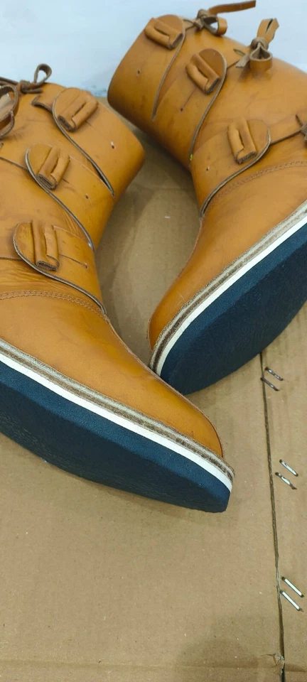 Medieval Leather Boots Re-enactment Mens Shoe Larp Costume Boot Halloween Xmas - Image 2 of 4