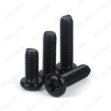 Black 316 Stainless Steel Phillips Pan Head Screws Bolts M1.6 M2 M3 M4 M5 M6 M8