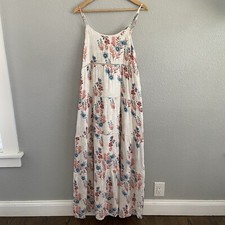 Suzanne Betro Maxi Dress Sz S Women's Floral Tiered Spaghetti Strap NWT