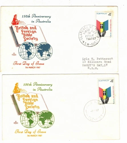 Australia 1967 4c Bible on ROYAL FDCs     (4 Covers)