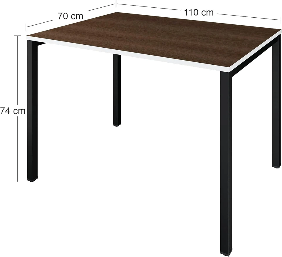 LEVIRA Ceou Schreibtisch 110x70x74 cm – Schwarz & Wenge Dunkel - Bild 3 von 4