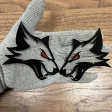 Fox Badges Emblem Black with Red Eye, (2) BADGES, Fender Angry Agressive