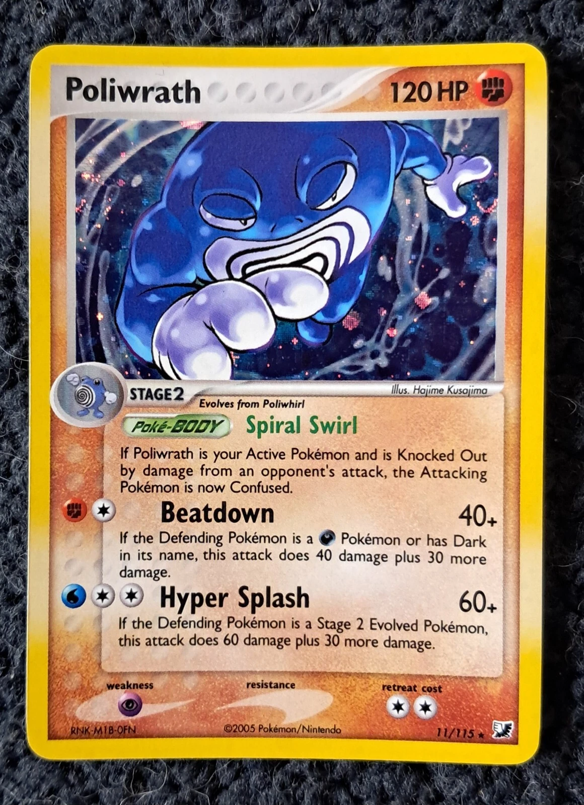 Pokemon Card Poliwrath Holo 11/115 EX Unseen Forces NM