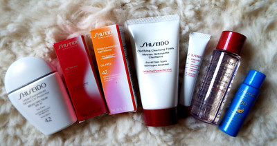 7 Pc Travel Sz Skincare Lot! Luxury Cosmetic SHISEIDO Eye + Day Cream, Sun Prote