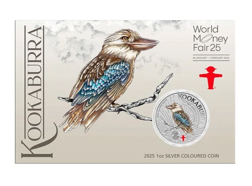 2025 Australia Kookaburra Berlin 1 oz Silver Colorized WMF World Money Fair NEW