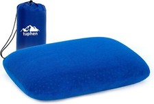 Camping Pillow Memory Foam Travel Pillow for Sleeping Backpacking Velvet Blue