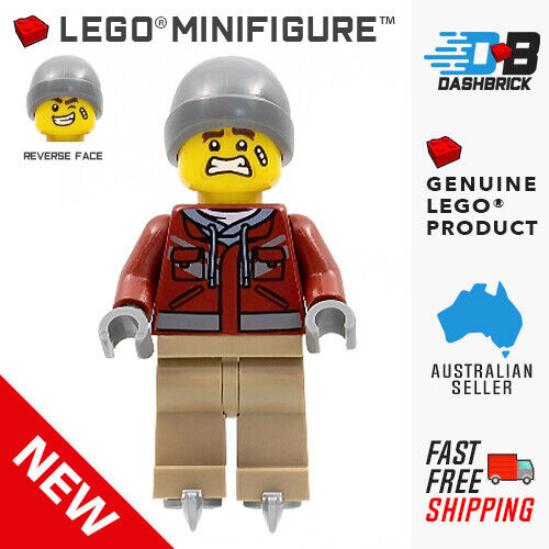 Genuine LEGO® Minifigure™ - Man, Ice Skater, Jacket, Beanie, Skates [CITY] NEW - Picture 1 of 5