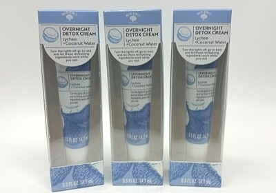 ( LOT 3 ) Overnight Detox Cream LYCHEE + COCONUT WATER .5 oz (14.7ml) SEALED