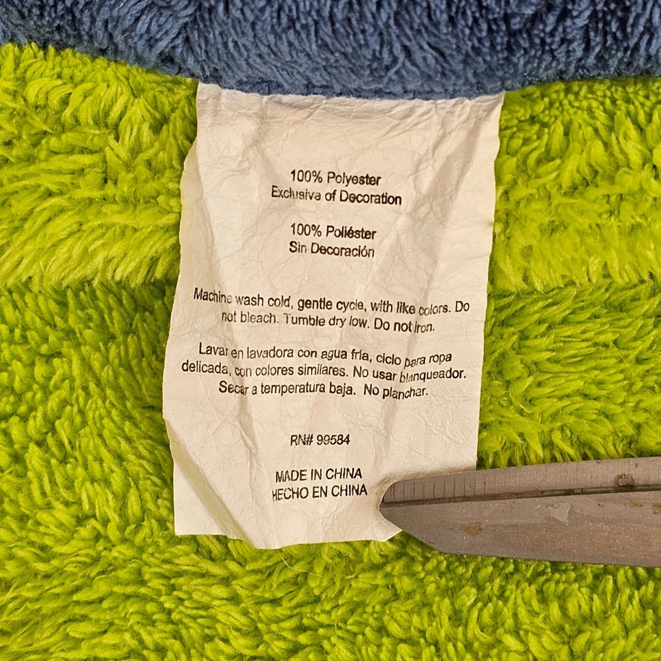 Tiddliwinks Green Blue Plush Fleece Baby Blanket Monster Alien Soft Lovey - Image 4 of 4