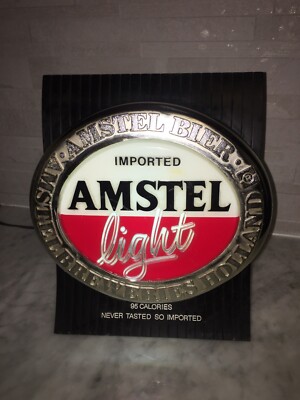 Vintage Amstel Light Beer Lighted Sign - Works