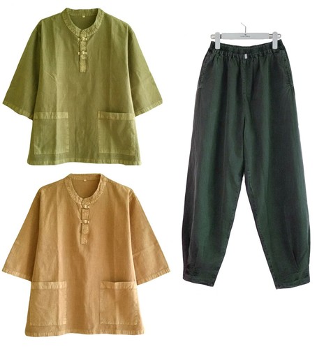 Uomini Donne 100% Cotone Camicia o Pantaloni Yoga Meditazione Buddista ZEN  ABBIGLIAMENTO | eBay