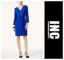 INC SEXY CHIC  ZIP FRONT BELTED  DRESS    Sz 4P   NWT   $ 90
