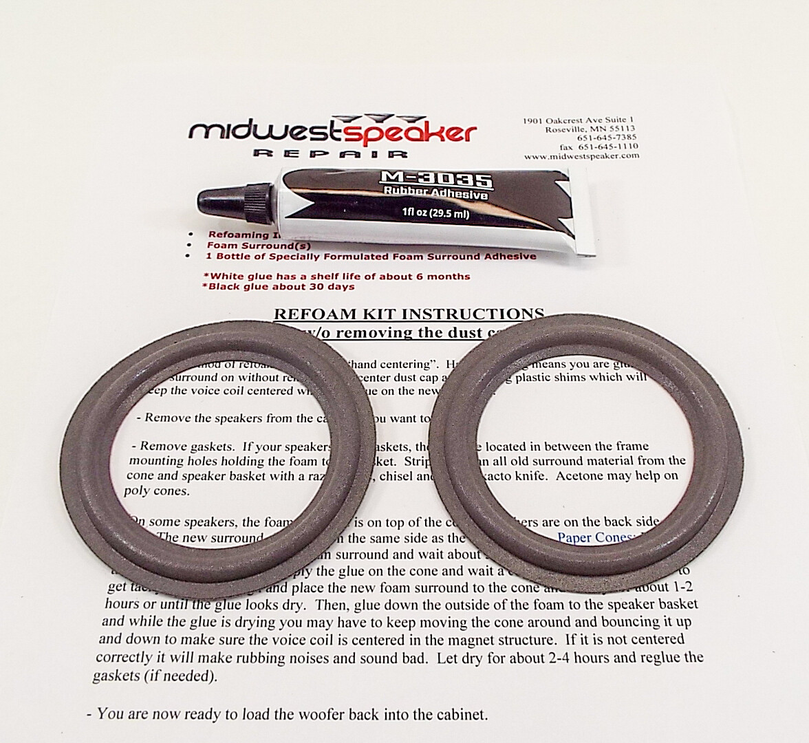 Infinity RS4000 RS4000A 3.5" Midrange Foam Kit Repair FREE SHIPPING