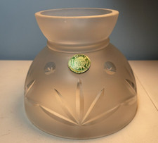 VINTAGE 6  FITTER FROSTED LAMP SHADE ETCHED CUT GLASS GERMANY New Old Stock