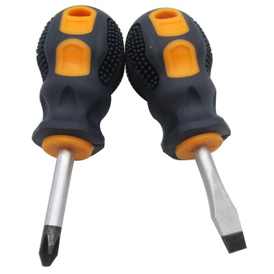 Rubber handle Radish head short handle Screwdriver 6x39mm Flat Head and Phillips