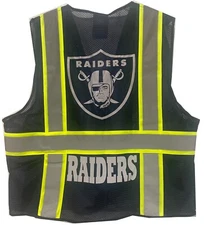 🏈🦺LAS VEGAS RAIDERS WORK SAFETY VEST PPE W/SILVER REFLECTIVE LOGO M/L/XL/2XL