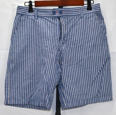 32 Effekt Shorts Blue with White & Red Stripes 100% Cotton 31'' Waist