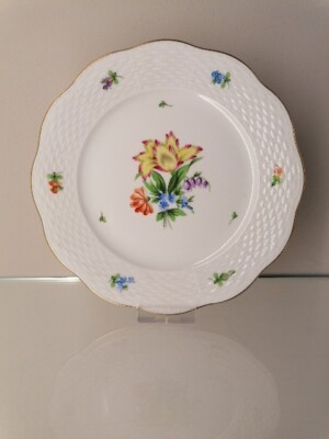Herend ''Bouquet de Tulipe 517 BT'' 1 Kuchenteller Goldrand 19 cm. 1.Wahl