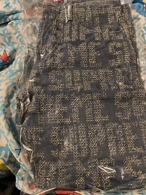 Supreme Needle Punch Regular Jean Washed Blue Size 36 In