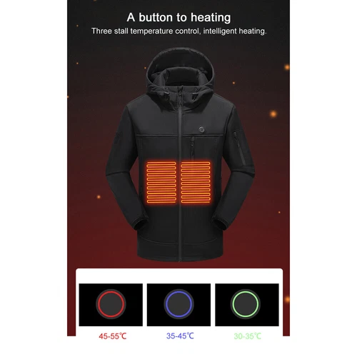 Herren Damen Beheizbare Heizjacke Mantel USB Beheizte Winter Warm Hoodie Jacke - Bild 6 von 17
