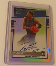 2020-21 DONRUSS OPTIC TYLER BEY AUTO SILVER HOLO PRIZM RATED ROOKIE MAVERICKS