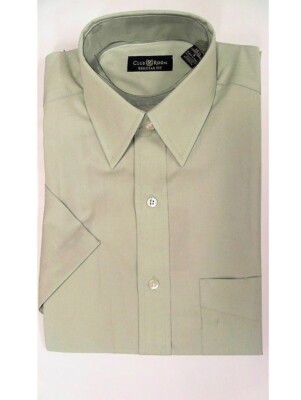 slim fit dress slacks ORGANIC SOLID SAGE GREEN MENS DRESS SHIRT main image 1