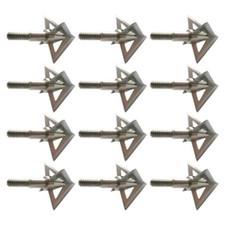 12Pcs Silver Broadheads 100 Gr 4 Blade Crossbow Stainless steel Hunting Tips