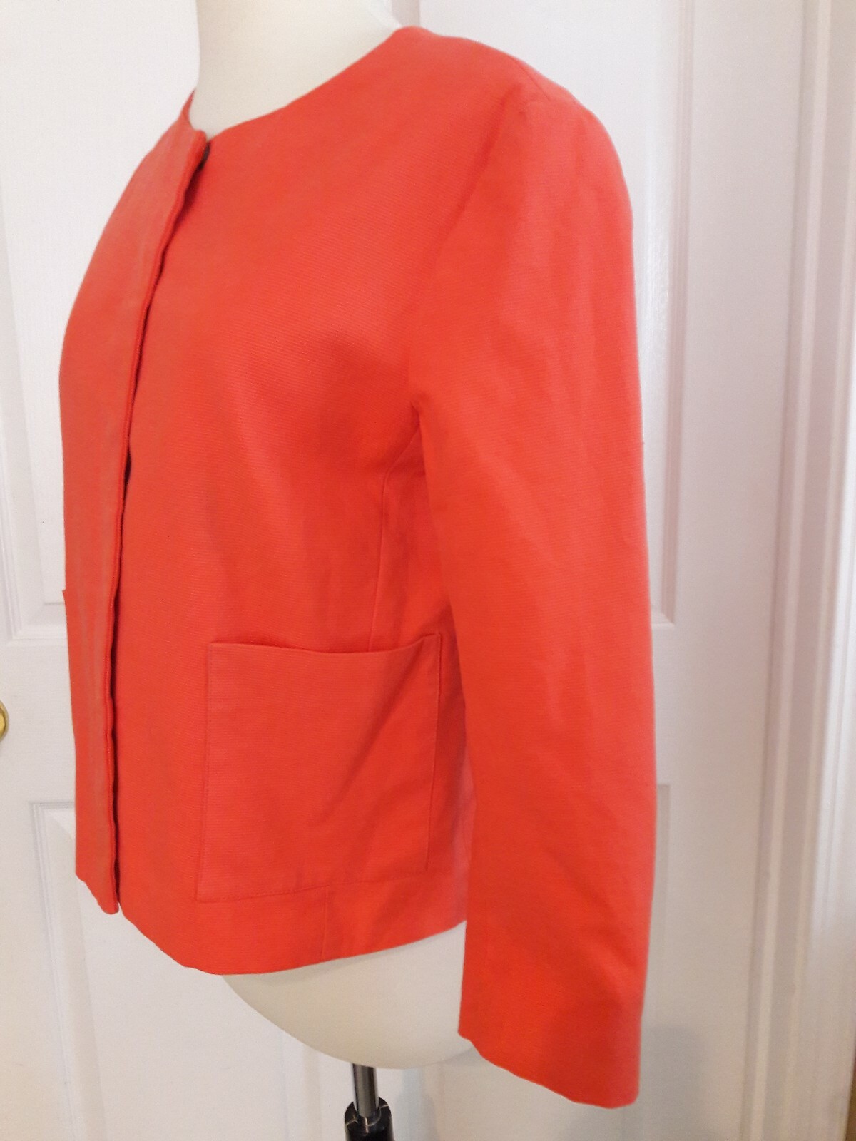 Zara Basic Jacket Nectar Orange Pink Large Snap F… - image 2