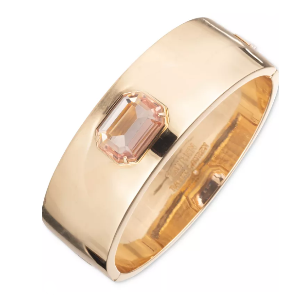 Lauren Ralph Lauren Gold-Tone Silk Stone Bangle Bracelet Cuff