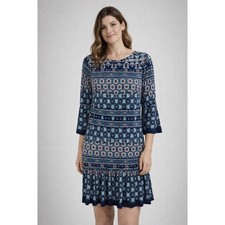 Eliza J Navy Blue Bell Sleeve A-Line Jersey Dress Preppy Office Career Womens 8