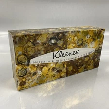 vintage 1966 KLEENEX TISSUE BOX BROWN GOLD FOIL 60s NOS PROP DISPLAY