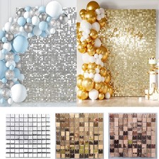 12-48pcs Shimmer Sequin Backdrop Wall Panels Birthday Party Great Event Backdrop