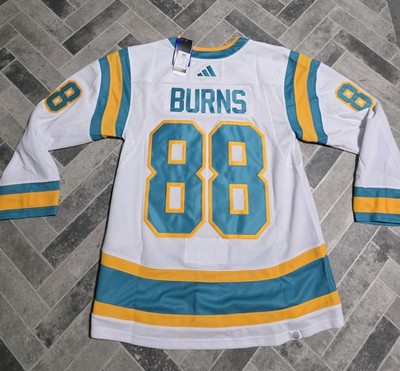 New Brent Burns #88 San Jose Sharks NHL Adidas Reverse Retro 1974 Jersey Size 52