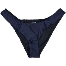 J. Crew Curved-waist cheeky bikini bottom in Navy M NWT