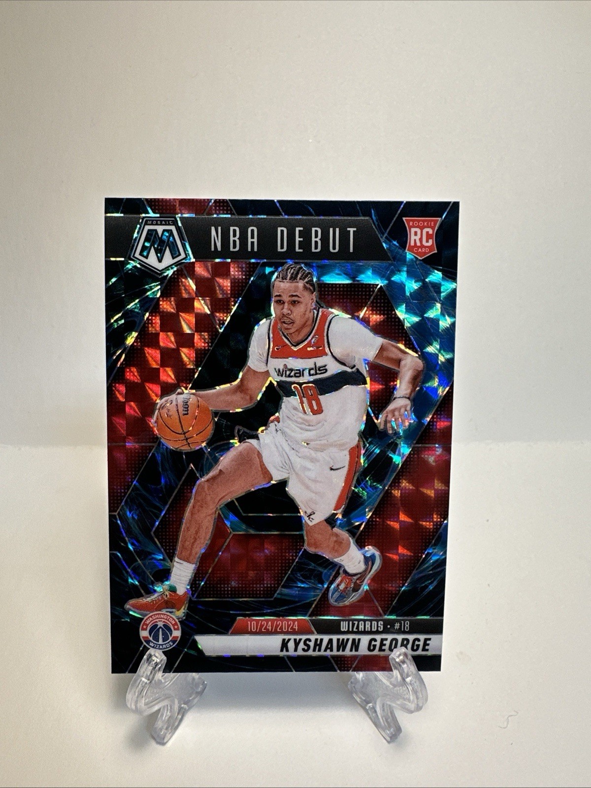 2024-2025 Panini Mosaic Kyshawn George Rookie NBA Debut Genesis SSP Case Hit