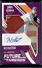 Nick Nastrini 2021 Panini Elite Extra Edition Future Threads Patch Auto /7