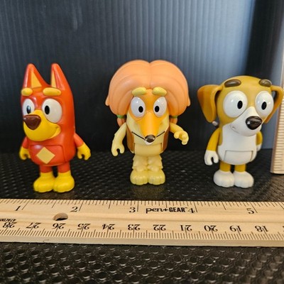 Bluey LOT 3'' Action Figure INDY Afghan Hound Hippie RUSTY Kelpie & HONEY Beagle