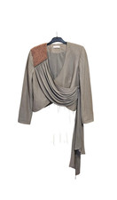 Sass Bide Women's Blazer Size US 4 Gather Drape Cropped Stud Detail