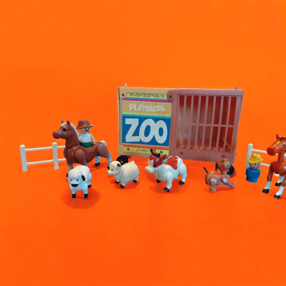 Playskool Zoo Tren Set Figuras Juguete Animales Personas Jaula Carro Foto 2 de 4