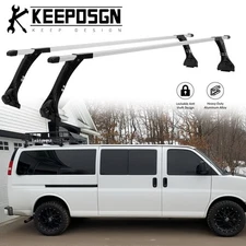For Chevy Express Van Roof Rack Cross Bar Adjustable Cargo Carriers Luggage Lock