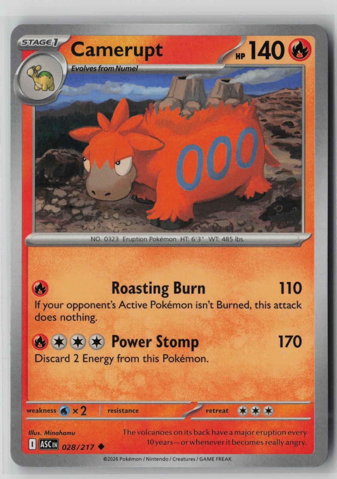 Camerupt 028/217 Uncommon Ascended Heroes Near Mint AJ1