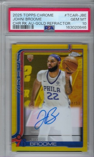 2025 Topps Chrome Basketball Johni Broome Gold Auto /50 PSA 10 GEM MINT!!!
