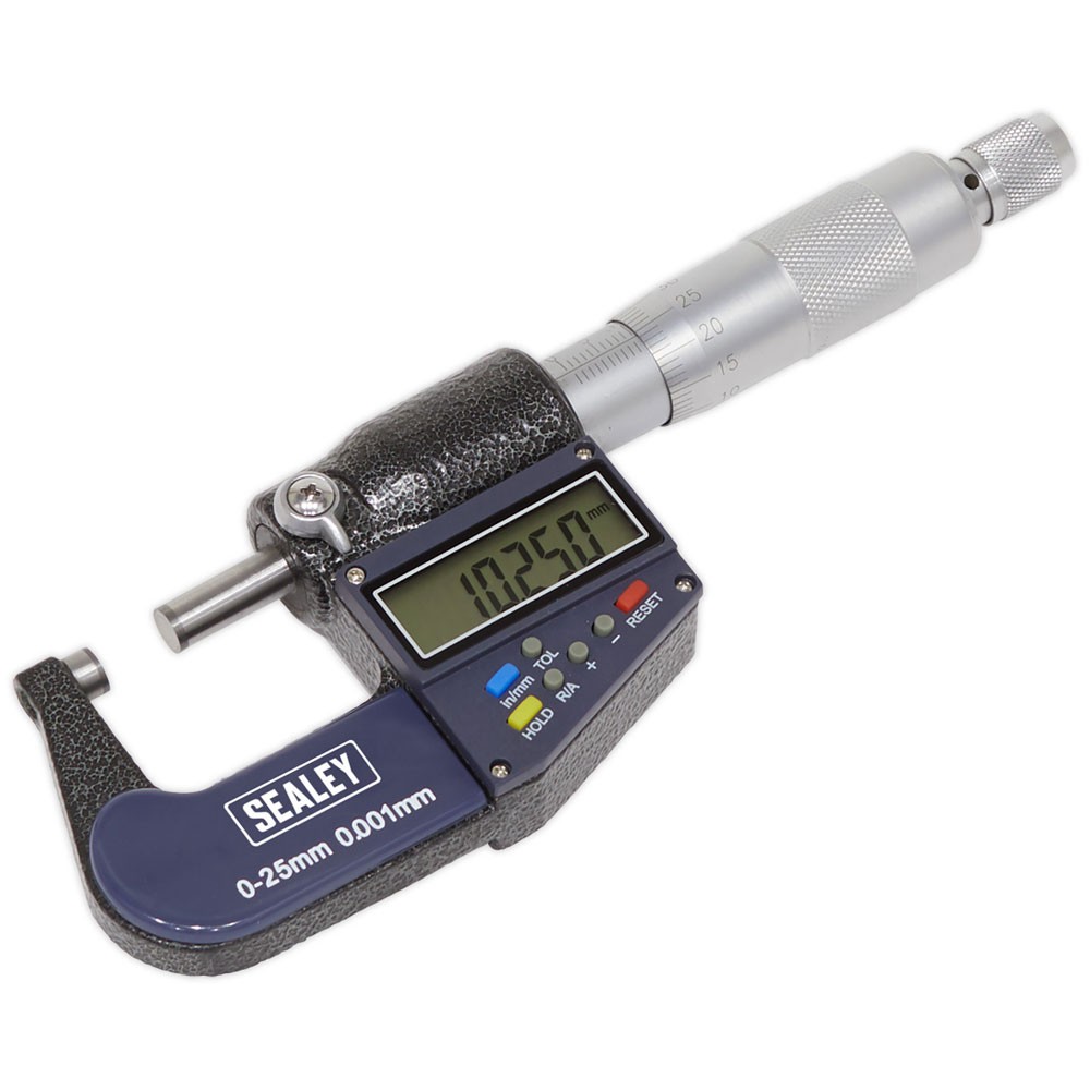 Sealey Digital External Micrometer 0-25mm(0-1"")