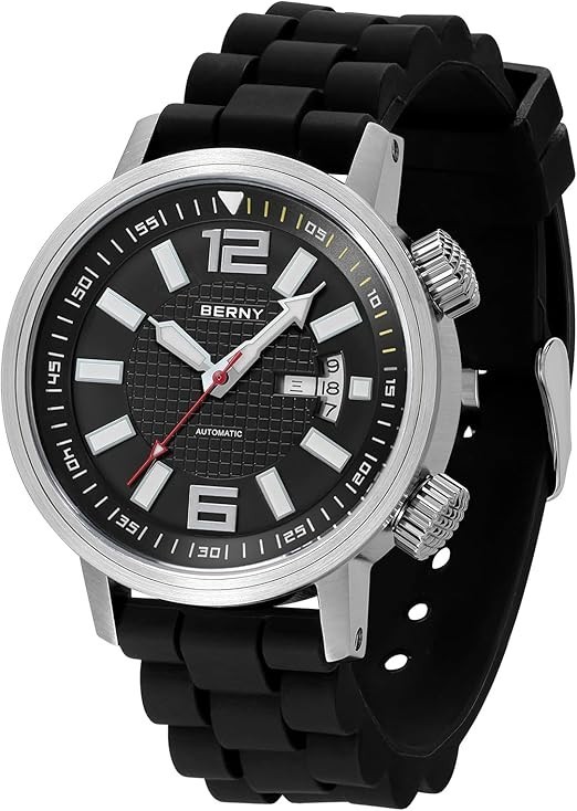 Automatic Mechanical Dive Watch for Men Self Winding Sport Silicon Strap Wristwa