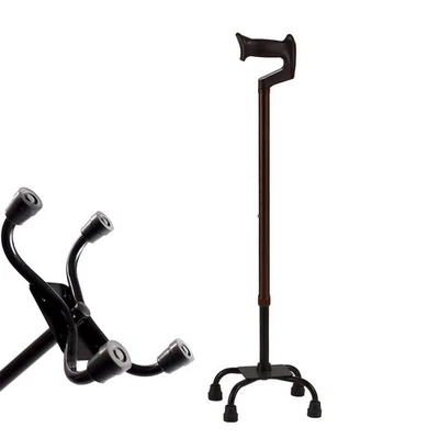 Aiorber Gehstock mit Vierfußbasis Höhenverstellbar Rutschfeste Füße Ergonomisch