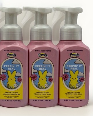 Lot Of 3 Bath & Body Works PEEPS PEEPIN' IT REAL GENTLE CLEAN FOAMING HAND Soap