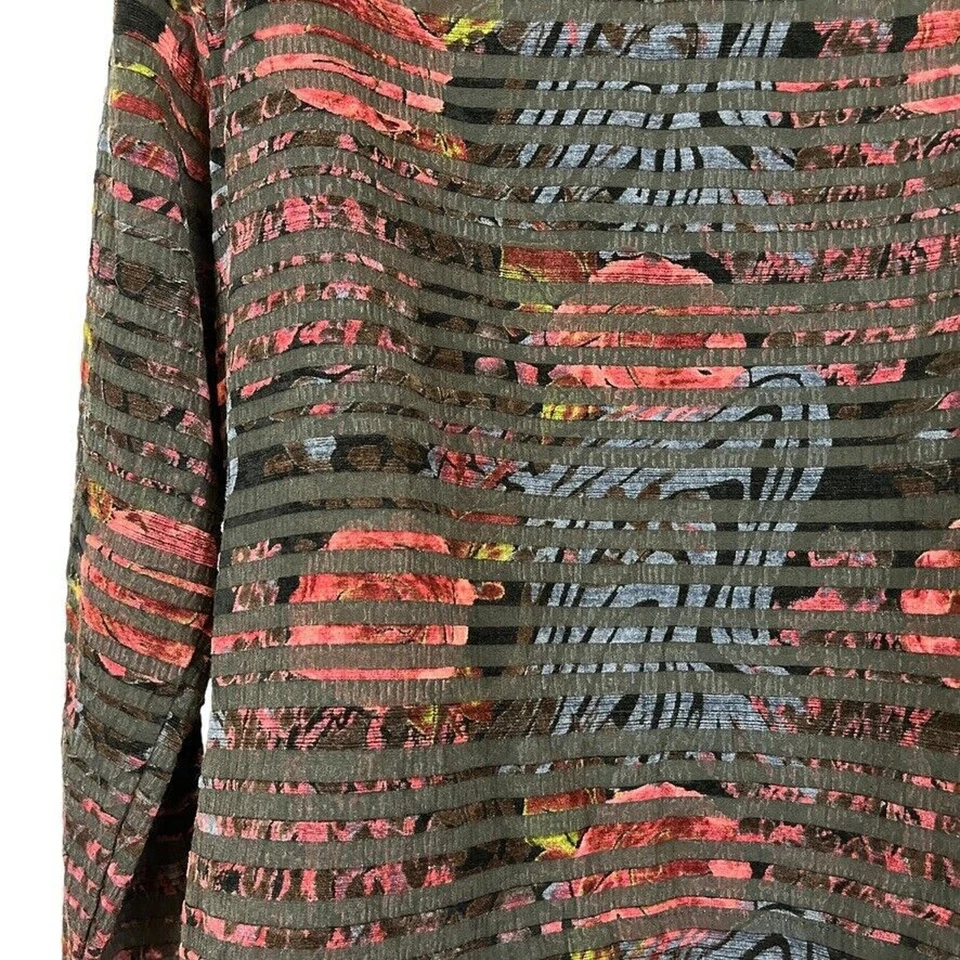 Chaqueta Blazer Karen Hart Para Mujer Cachicho Terciopelo Rayas Floral Abotonada M Foto 4 de 4